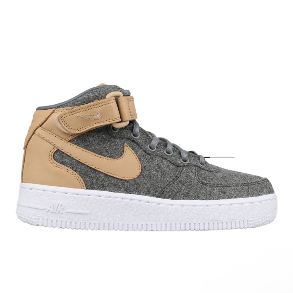 Nike Air Force 1 07 Mid Leather Premium 'Cool Grey' sneakers 857666-100 size 7